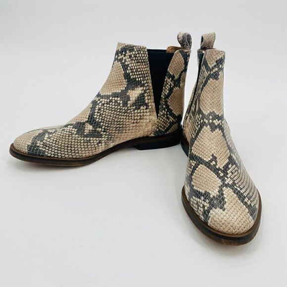 Lucky Brand Womens Size 7M Cream Snakeskin Print Haylia Chelsea Booties - Picture 9 of 9